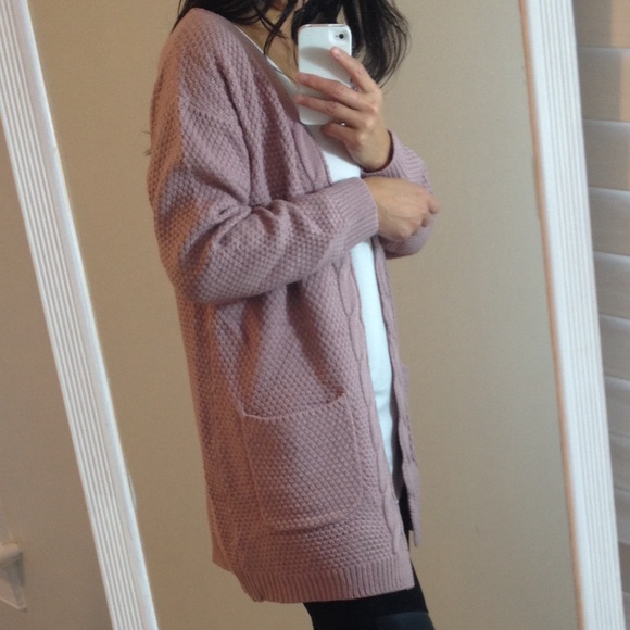 Mauve  Open Cable Cardigan. NWOT - Picture 2 of 7